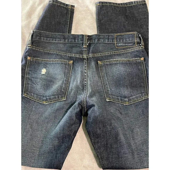 Current/Elliot Denim Men’s Long Jeans Dark Wash 34 W Button Fly Classic Preppy - Picture 7 of 8